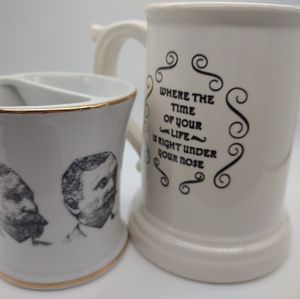 2 men's shaving glasses vintage